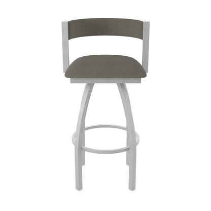 Swivel Bar Stool with Anodized Nickel Finish and Graph Chalice Seat and Back