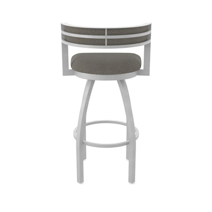 Swivel Bar Stool with Anodized Nickel Finish and Graph Chalice Seat and Back