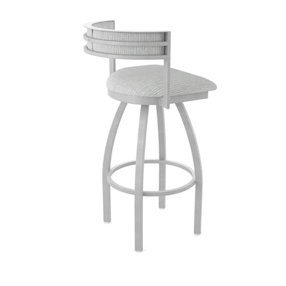 Swivel Bar Stool with Anodized Nickel Finish and Graph Alpine Seat and Back