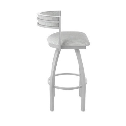 Swivel Bar Stool with Anodized Nickel Finish and Graph Alpine Seat and Back
