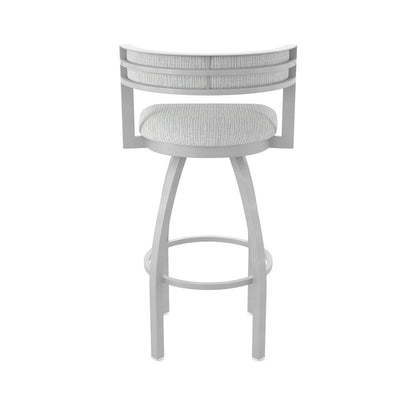 Swivel Bar Stool with Anodized Nickel Finish and Graph Alpine Seat and Back