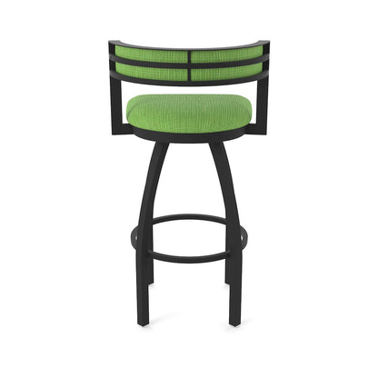 Swivel Bar Stool with Black Wrinkle Finish and Graph Parrot Seat and Back