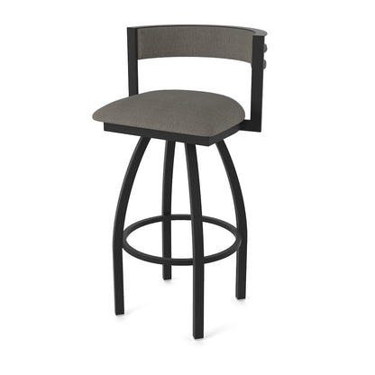 Swivel Bar Stool with Black Wrinkle Finish and Graph Chalice Seat and Back