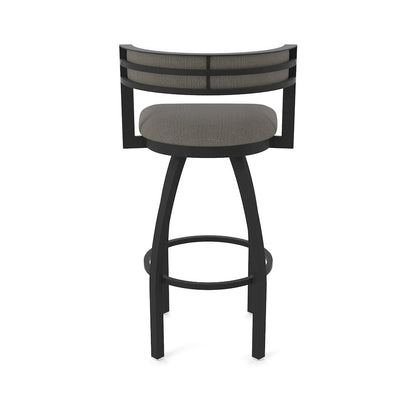Swivel Bar Stool with Black Wrinkle Finish and Graph Chalice Seat and Back