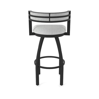 Swivel Bar Stool with Black Wrinkle Finish and Graph Alpine Seat and Back