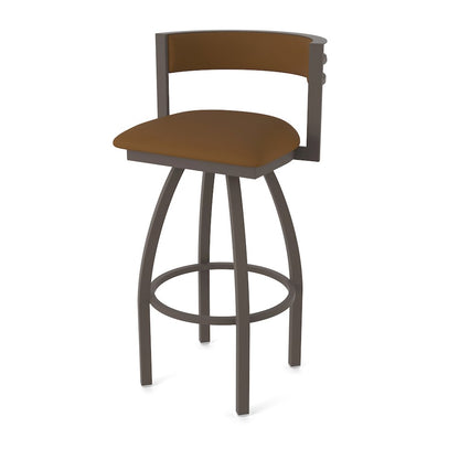 Swivel Bar Stool with Bronze Finish and Canter Thatch Seat and Back