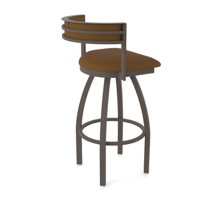 Swivel Bar Stool with Bronze Finish and Canter Thatch Seat and Back