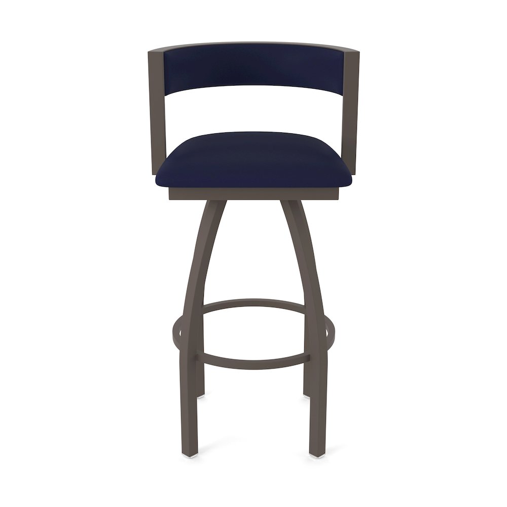 Swivel Bar Stool with Bronze Finish and Canter Twilight Seat and Back