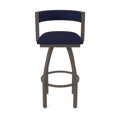 Swivel Bar Stool with Bronze Finish and Canter Twilight Seat and Back