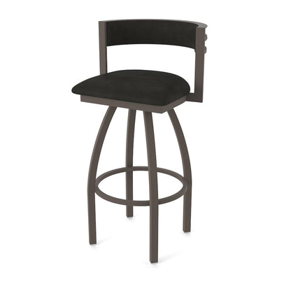 Swivel Bar Stool with Bronze Finish and Canter Espresso Seat and Back