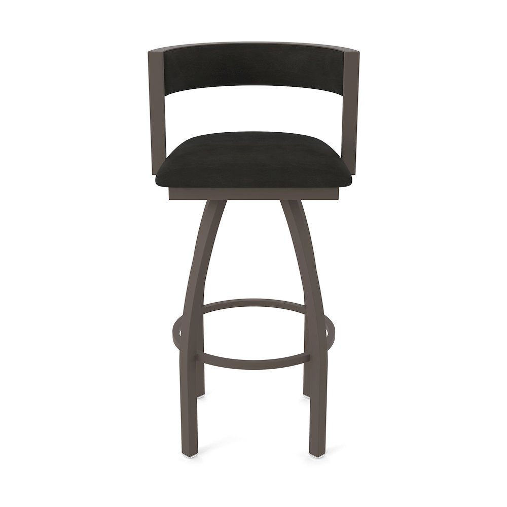 Swivel Bar Stool with Bronze Finish and Canter Espresso Seat and Back
