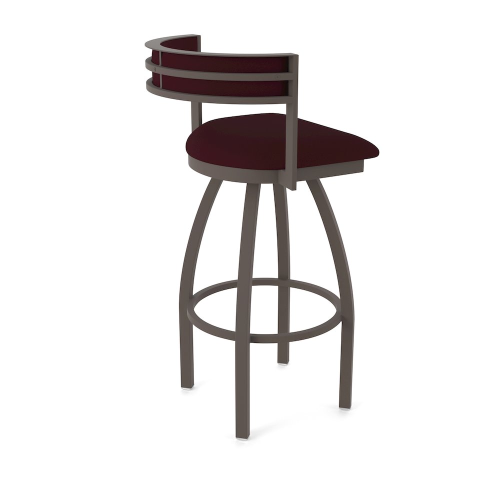 Swivel Bar Stool with Bronze Finish and Canter Bordeaux Seat and Back