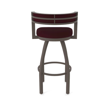 Swivel Bar Stool with Bronze Finish and Canter Bordeaux Seat and Back