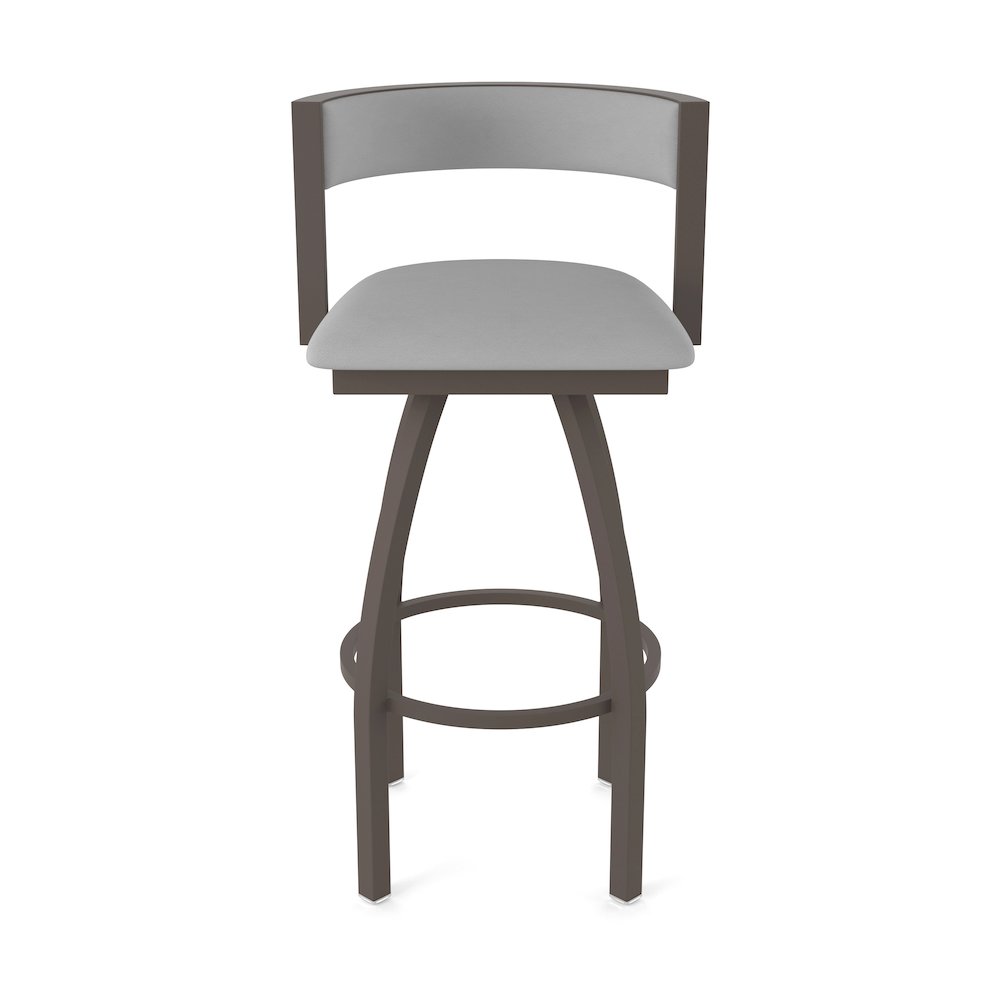 Swivel Bar Stool with Bronze Finish and Canter Folkstone Grey Seat and Back