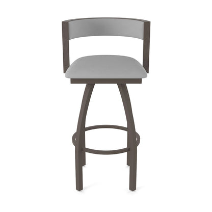 Swivel Bar Stool with Bronze Finish and Canter Folkstone Grey Seat and Back