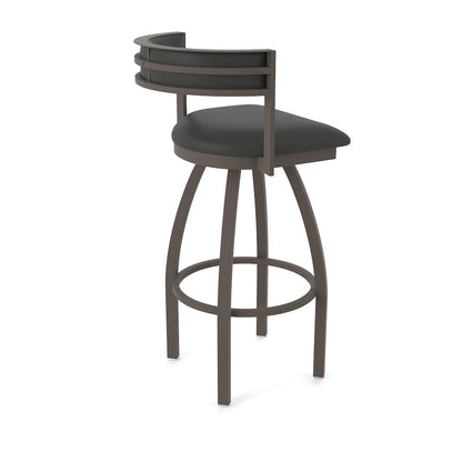 Swivel Bar Stool with Bronze Finish and Canter Iron Seat and Back