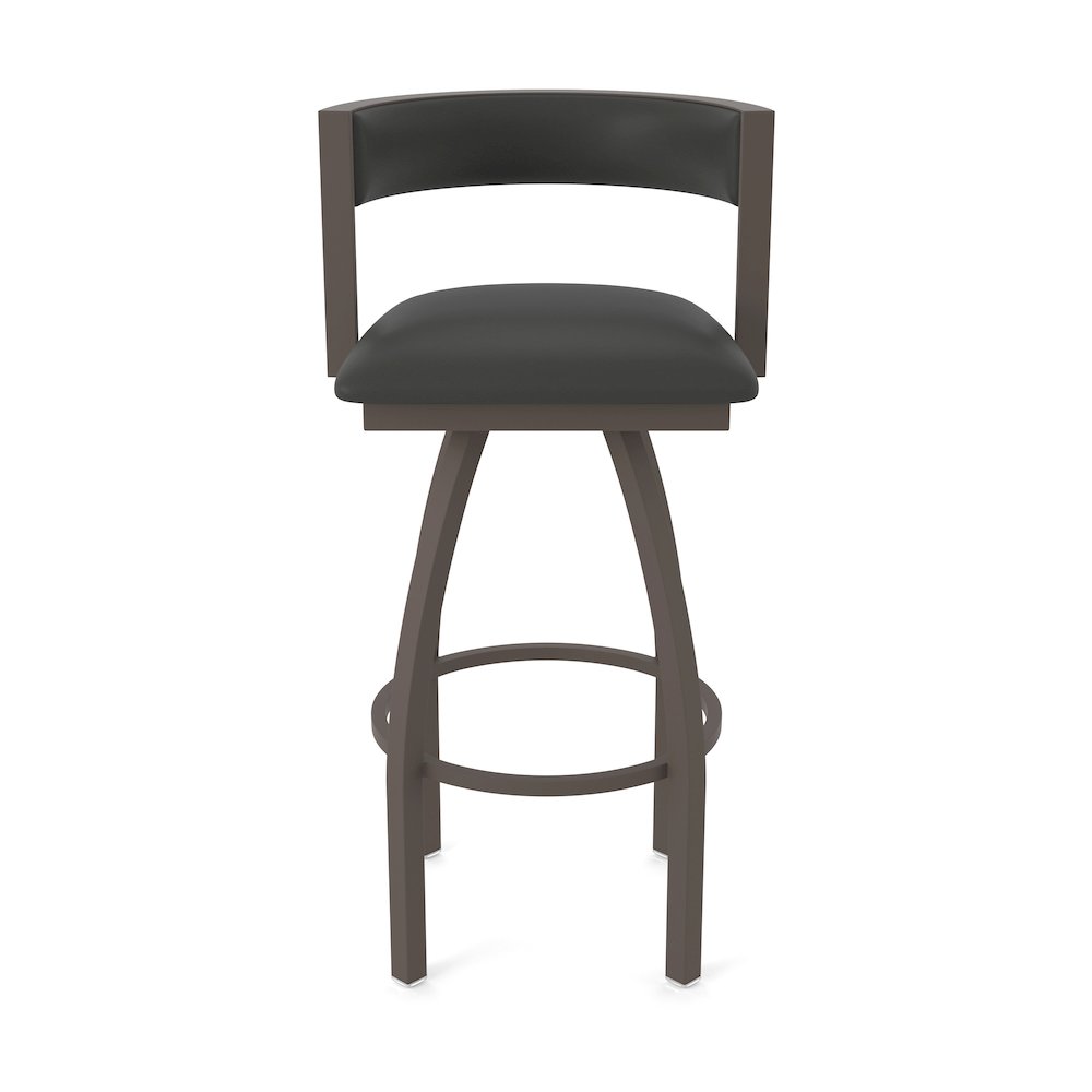 Swivel Bar Stool with Bronze Finish and Canter Iron Seat and Back