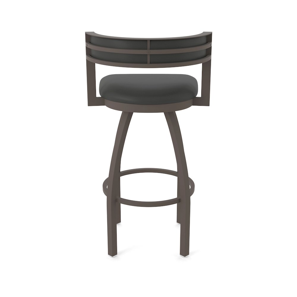 Swivel Bar Stool with Bronze Finish and Canter Iron Seat and Back