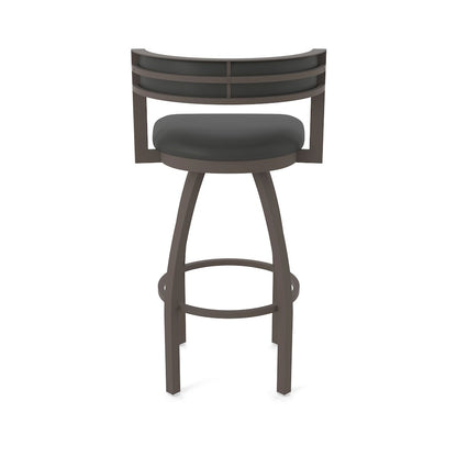 Swivel Bar Stool with Bronze Finish and Canter Iron Seat and Back
