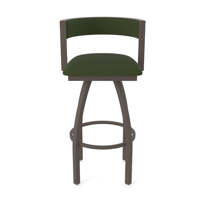 Swivel Bar Stool with Bronze Finish and Canter Pine Seat and Back