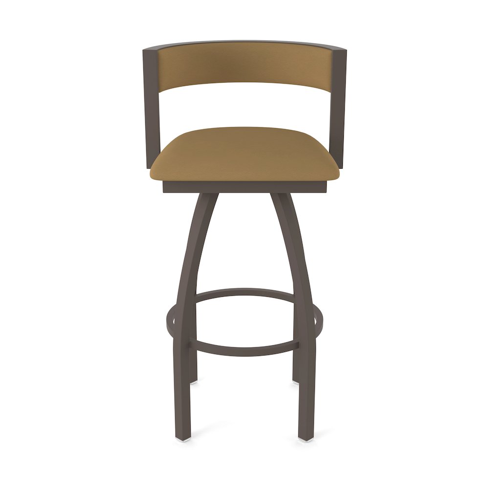Swivel Bar Stool with Bronze Finish and Canter Saddle Seat and Back