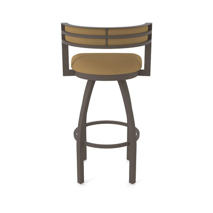 Swivel Bar Stool with Bronze Finish and Canter Saddle Seat and Back