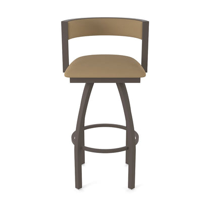 Swivel Bar Stool with Bronze Finish and Canter Sand Seat and Back