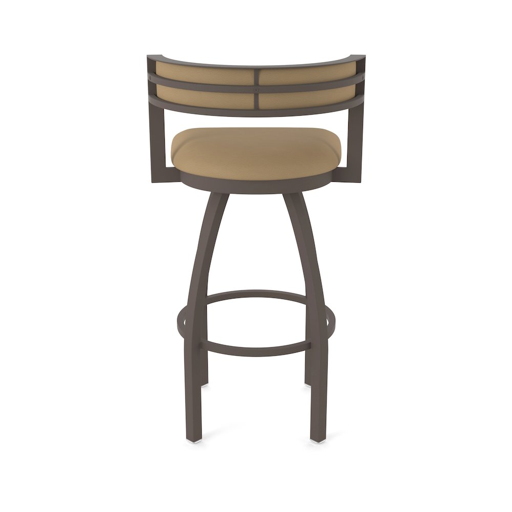 Swivel Bar Stool with Bronze Finish and Canter Sand Seat and Back