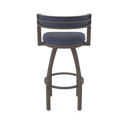 Swivel Bar Stool with Bronze Finish and Graph Anchor Seat and Back