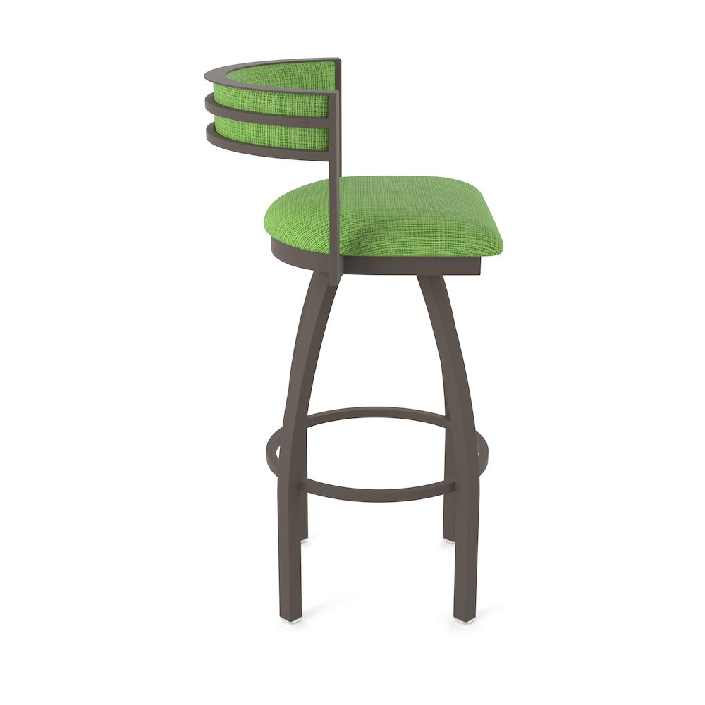 Swivel Bar Stool with Bronze Finish and Graph Parrot Seat and Back