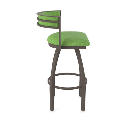 Swivel Bar Stool with Bronze Finish and Graph Parrot Seat and Back