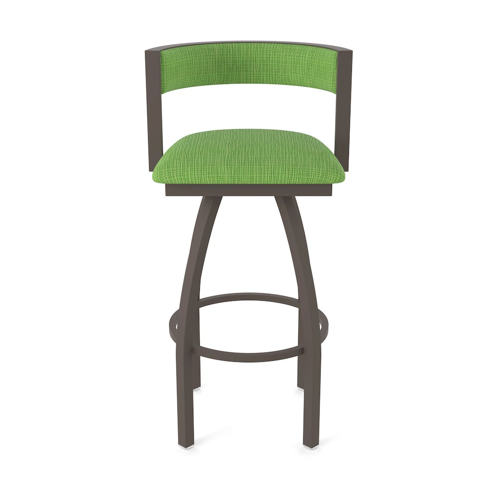 Swivel Bar Stool with Bronze Finish and Graph Parrot Seat and Back