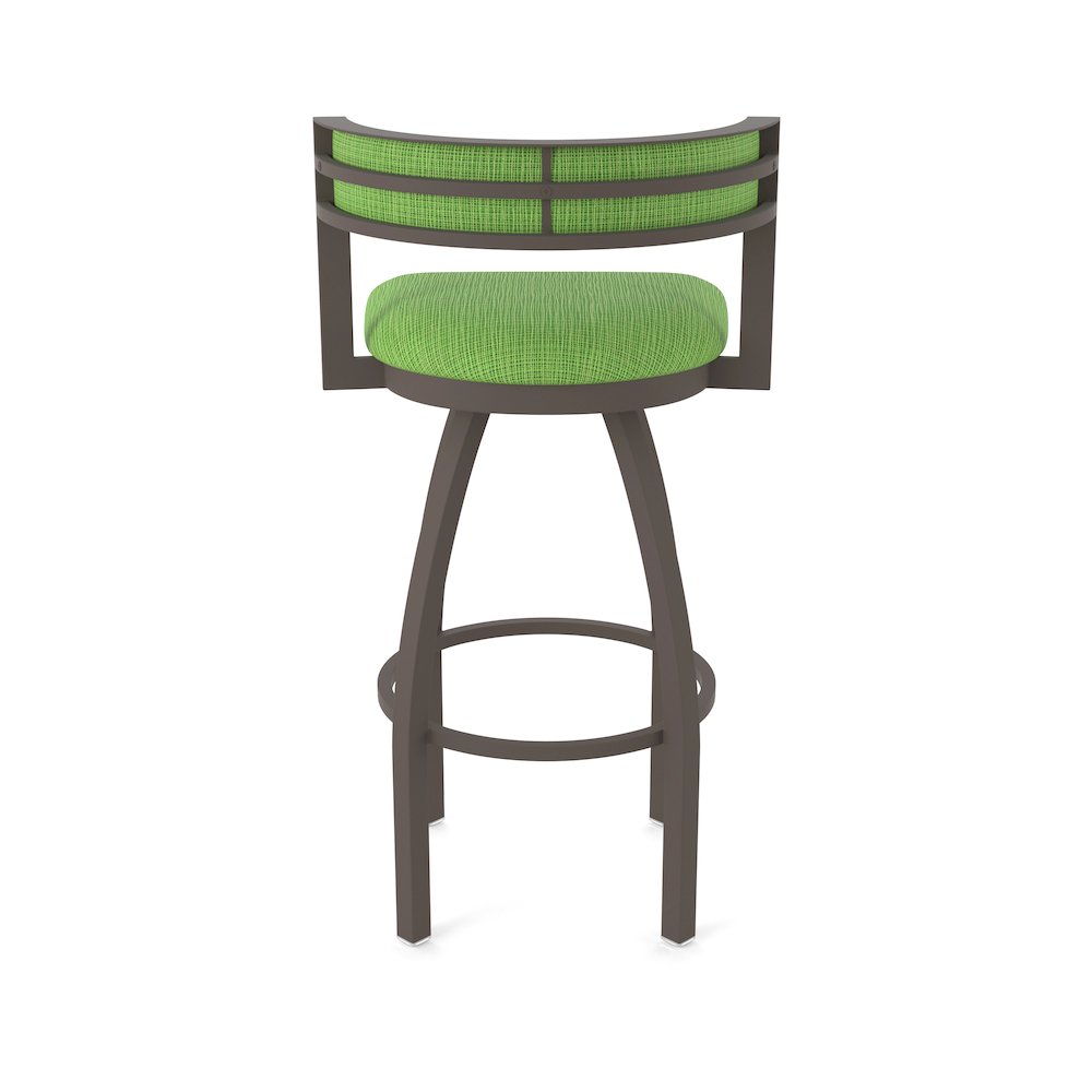 Swivel Bar Stool with Bronze Finish and Graph Parrot Seat and Back