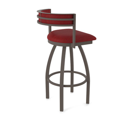 Swivel Bar Stool with Bronze Finish and Graph Ruby Seat and Back