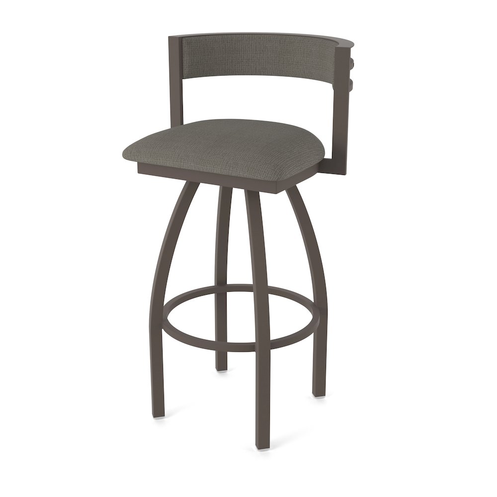 Swivel Bar Stool with Bronze Finish and Graph Chalice Seat and Back
