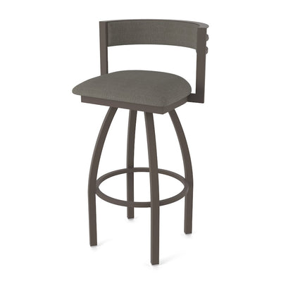 Swivel Bar Stool with Bronze Finish and Graph Chalice Seat and Back