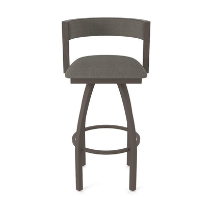 Swivel Bar Stool with Bronze Finish and Graph Chalice Seat and Back