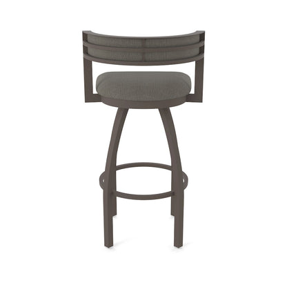Swivel Bar Stool with Bronze Finish and Graph Chalice Seat and Back
