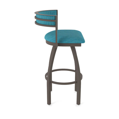 Swivel Bar Stool with Bronze Finish and Graph Tidal Seat and Back