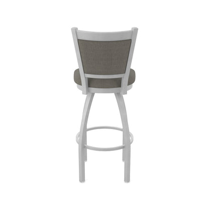 Swivel Bar Stool with Anodized Nickel Finish and Graph Chalice Seat and Back