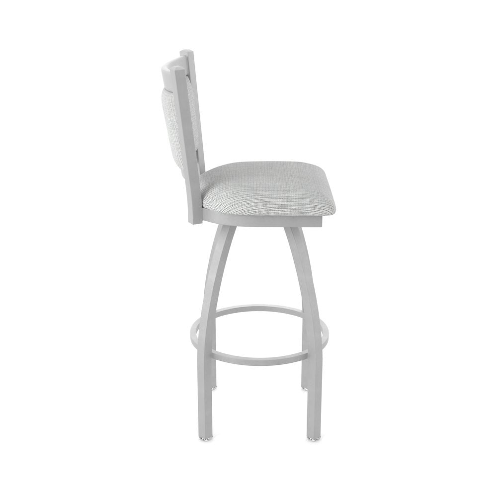 Swivel Bar Stool with Anodized Nickel Finish and Graph Alpine Seat and Back
