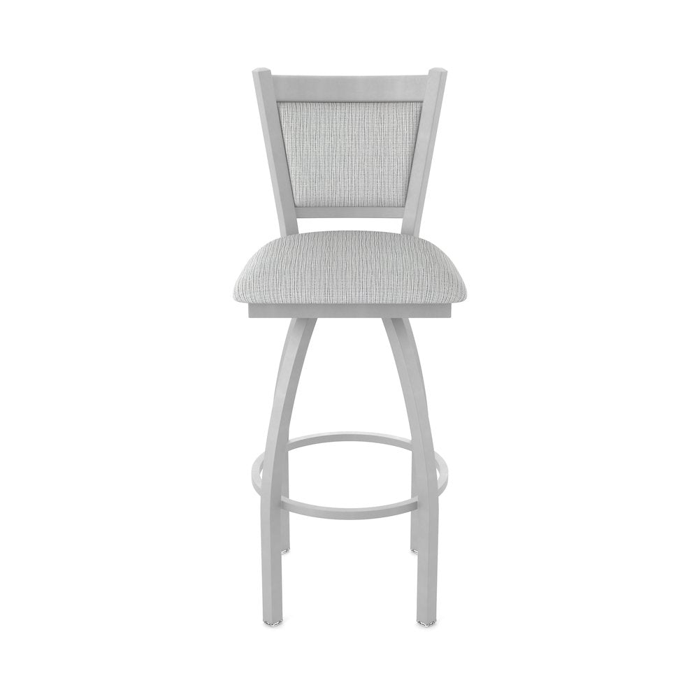 Swivel Bar Stool with Anodized Nickel Finish and Graph Alpine Seat and Back