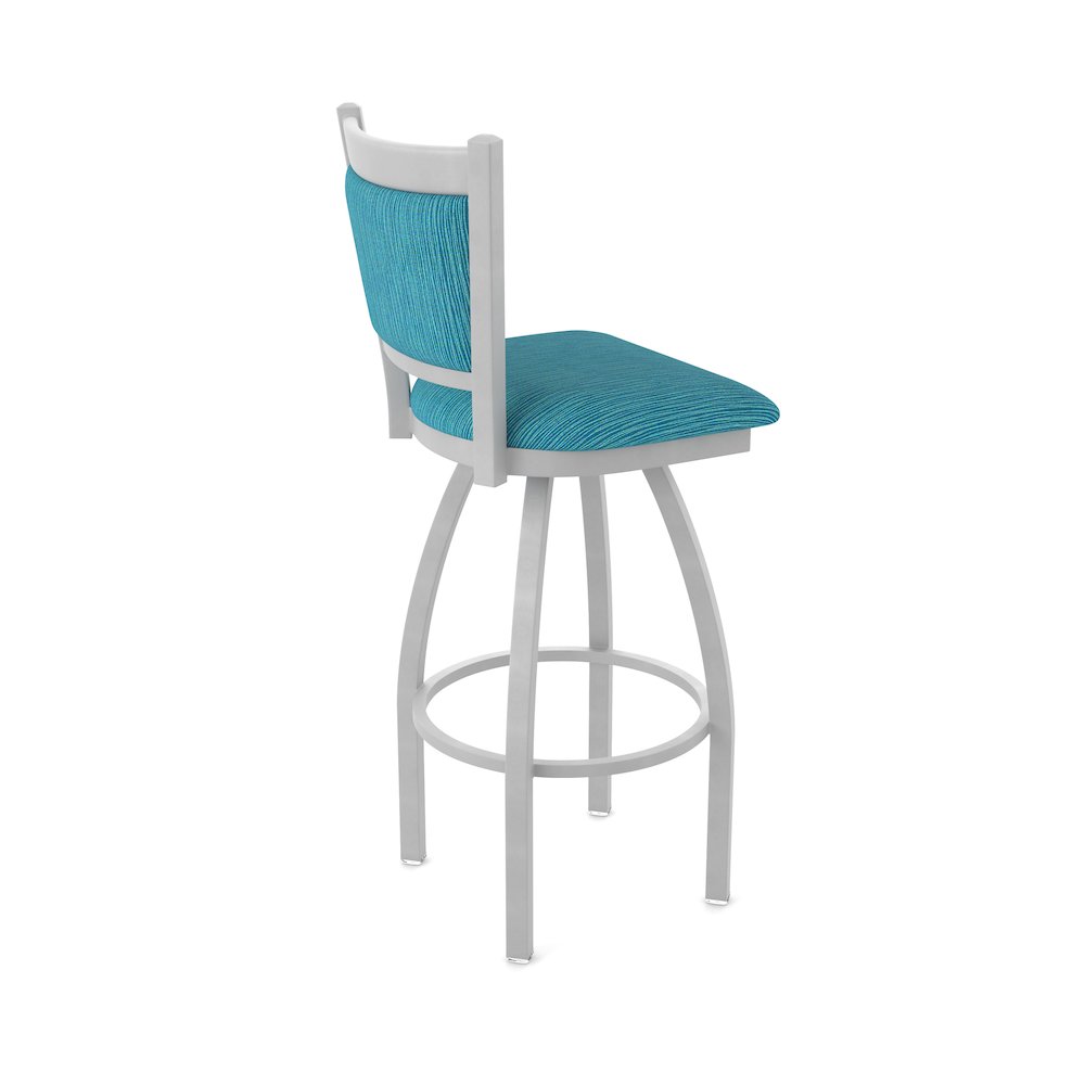 Swivel Bar Stool with Anodized Nickel Finish and Graph Tidal Seat and Back