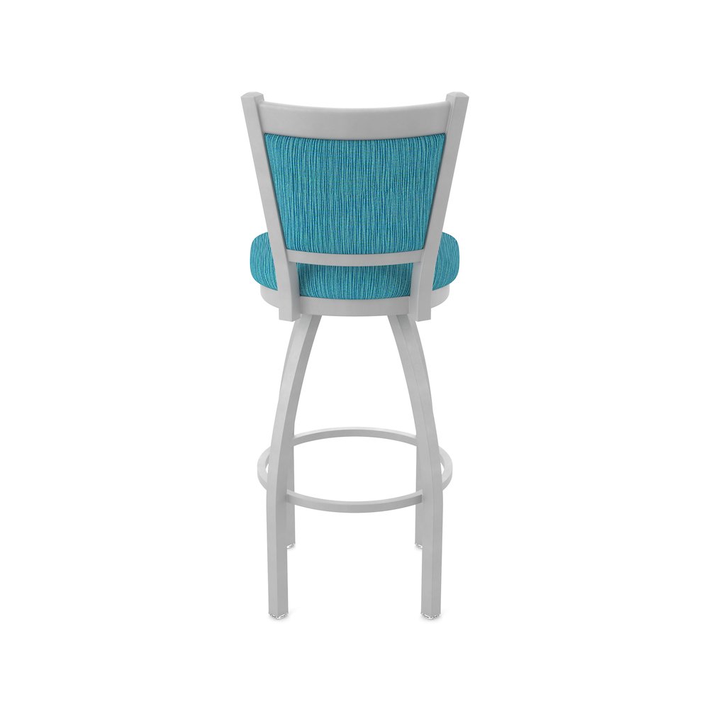 Swivel Bar Stool with Anodized Nickel Finish and Graph Tidal Seat and Back
