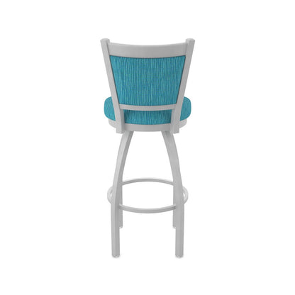 Swivel Bar Stool with Anodized Nickel Finish and Graph Tidal Seat and Back