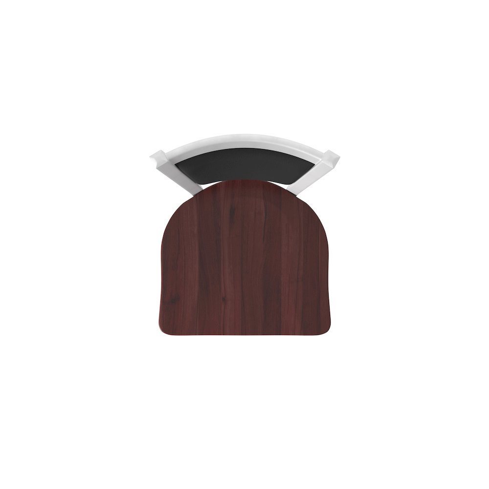 Swivel Bar Stool with Anodized Nickel Finish and Dark Cherry Maple Seat