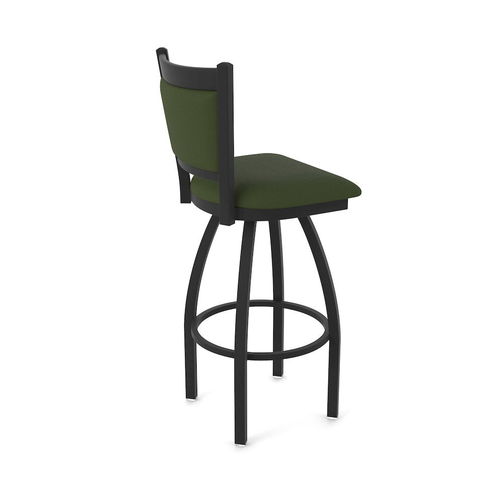 Swivel Bar Stool with Black Wrinkle Finish and Canter Pine Seat and Back