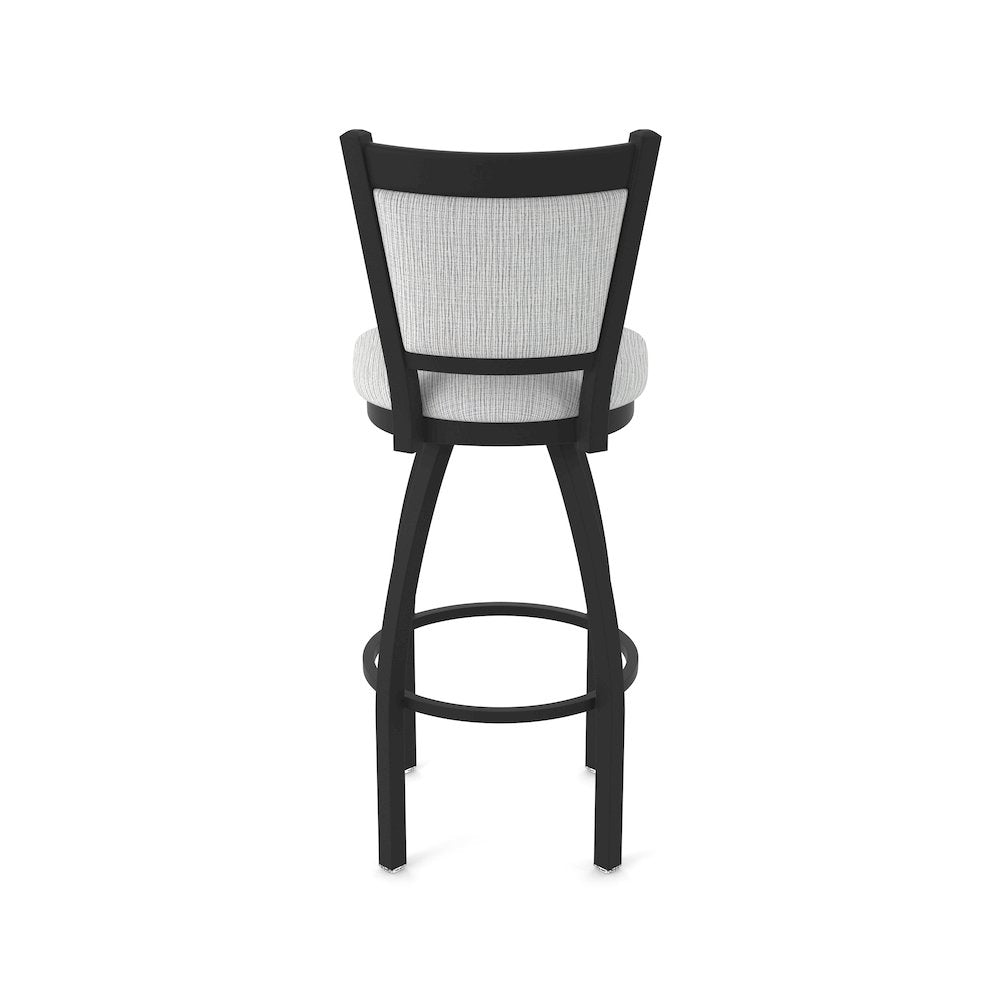 Swivel Bar Stool with Black Wrinkle Finish and Graph Alpine Seat and Back