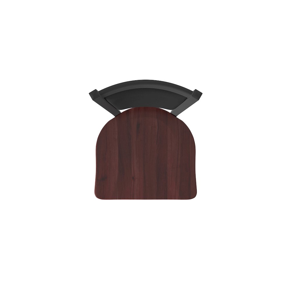 Swivel Bar Stool with Black Wrinkle Finish and Dark Cherry Maple Seat