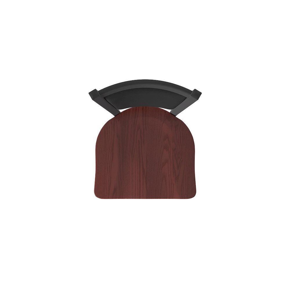 Swivel Bar Stool with Black Wrinkle Finish and Dark Cherry Oak Seat